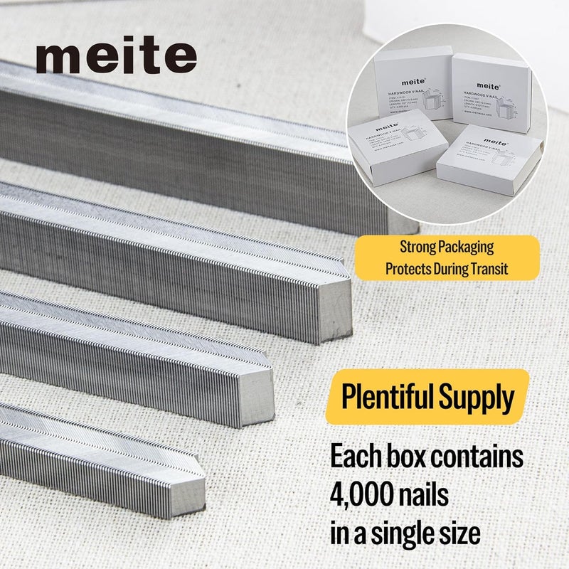 Meite Picture Frame Nails 3/8-Inch Length V1010 - Hardwood V Nails 10.3mm Diameter for Wood Corner Framing, Compatible with V1015B Nailer Joiner Gun (5-Boxes-Pack) - Image 5